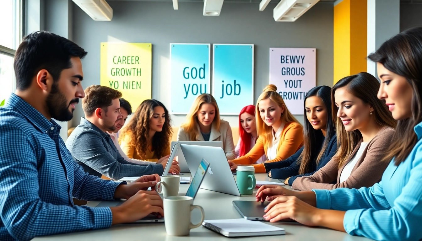 Post a free job post with diverse job seekers working in a bright office environment.