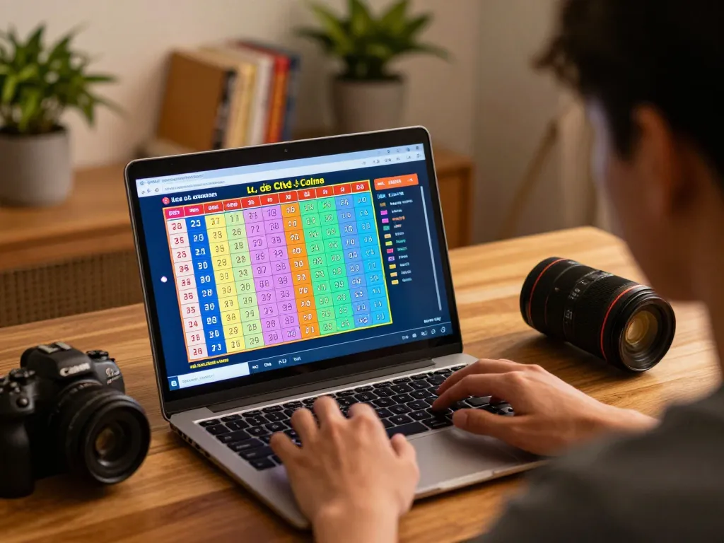 Lô đề online betting session at home with vibrant lottery numbers on screen.