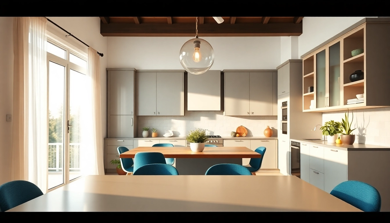 Transform your space with stunning home renovation ideas featuring a modern kitchen and dining area.