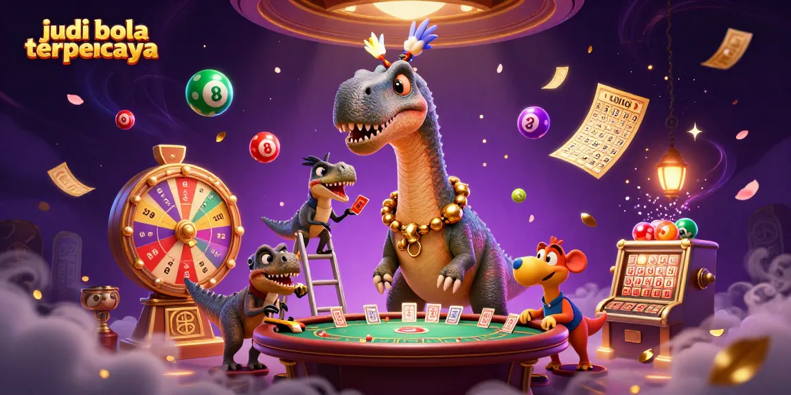 Engage in judi bola terpercaya with fun visuals of a brontosaurus in a casino environment.