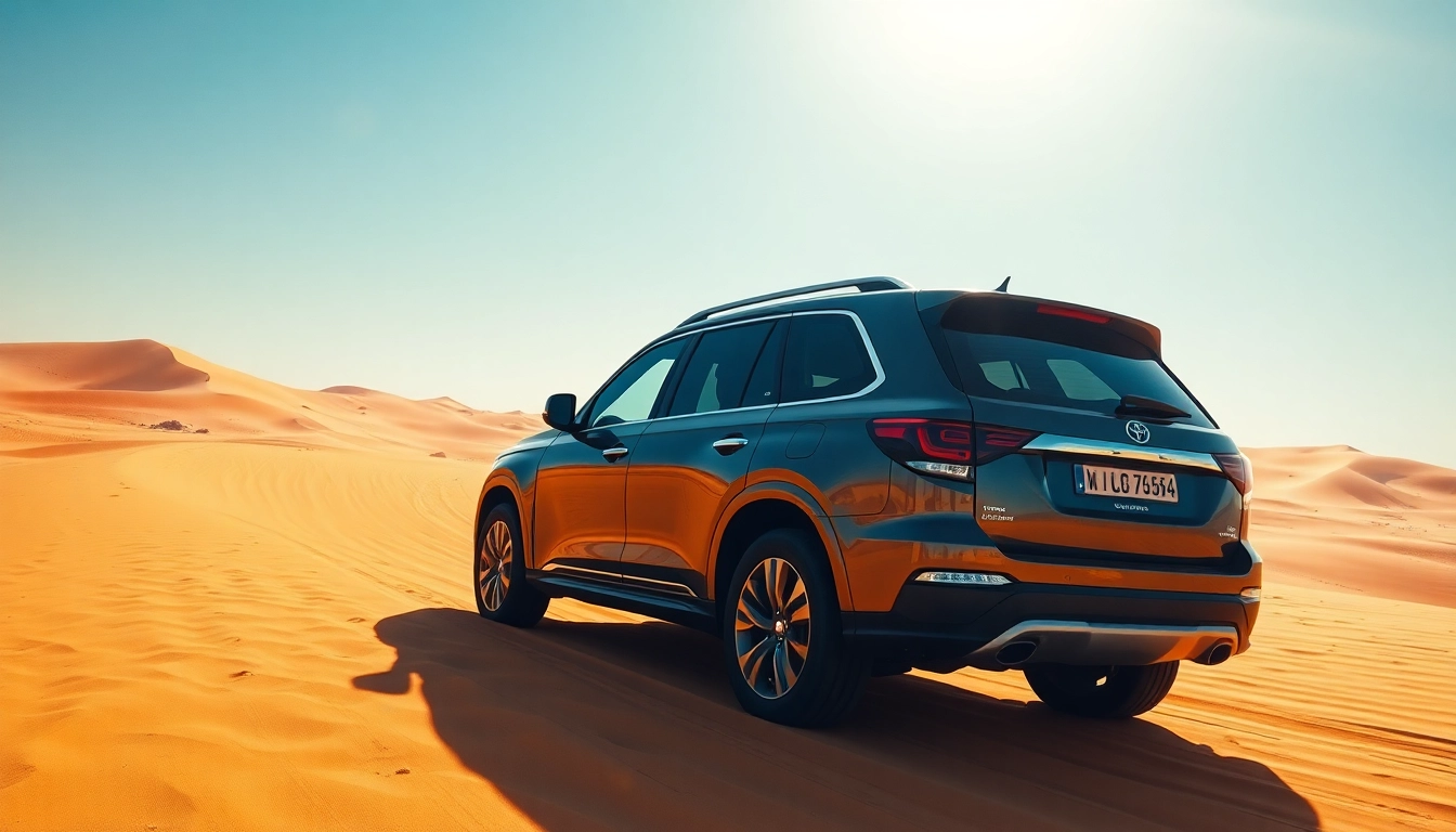 Experience the thrill of a private desert safari dubai with luxury SUVs on golden sand dunes.