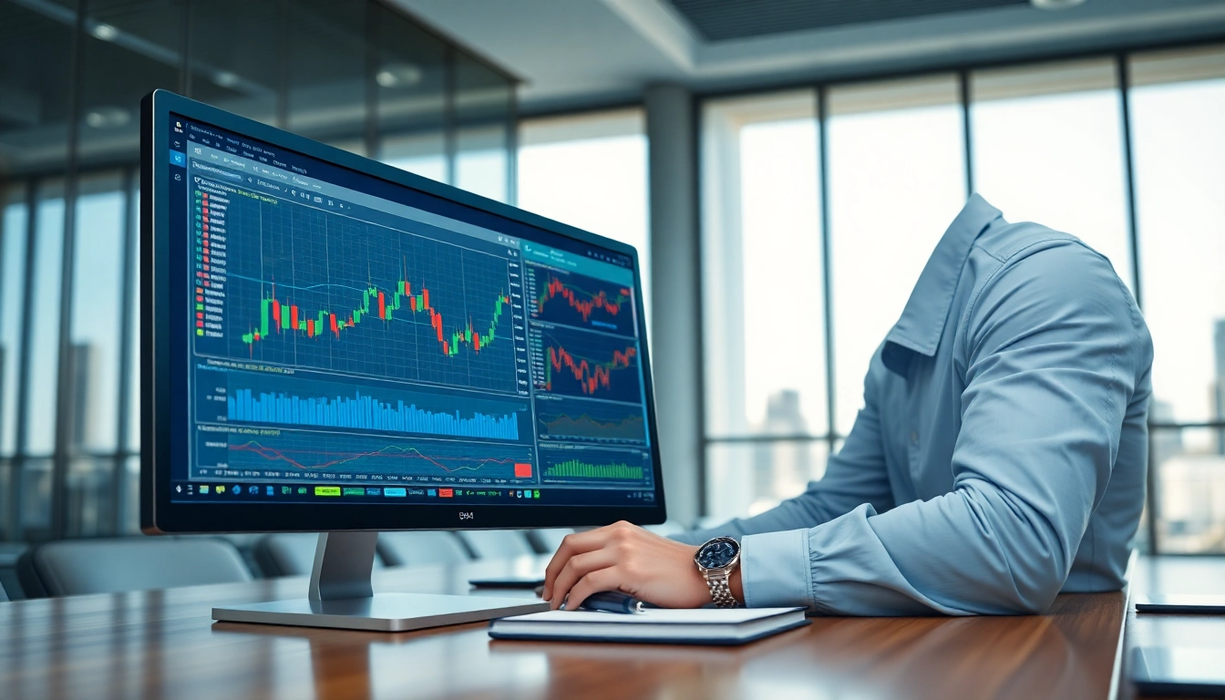 View of hotforex mt4 platform used by a trader for market analysis