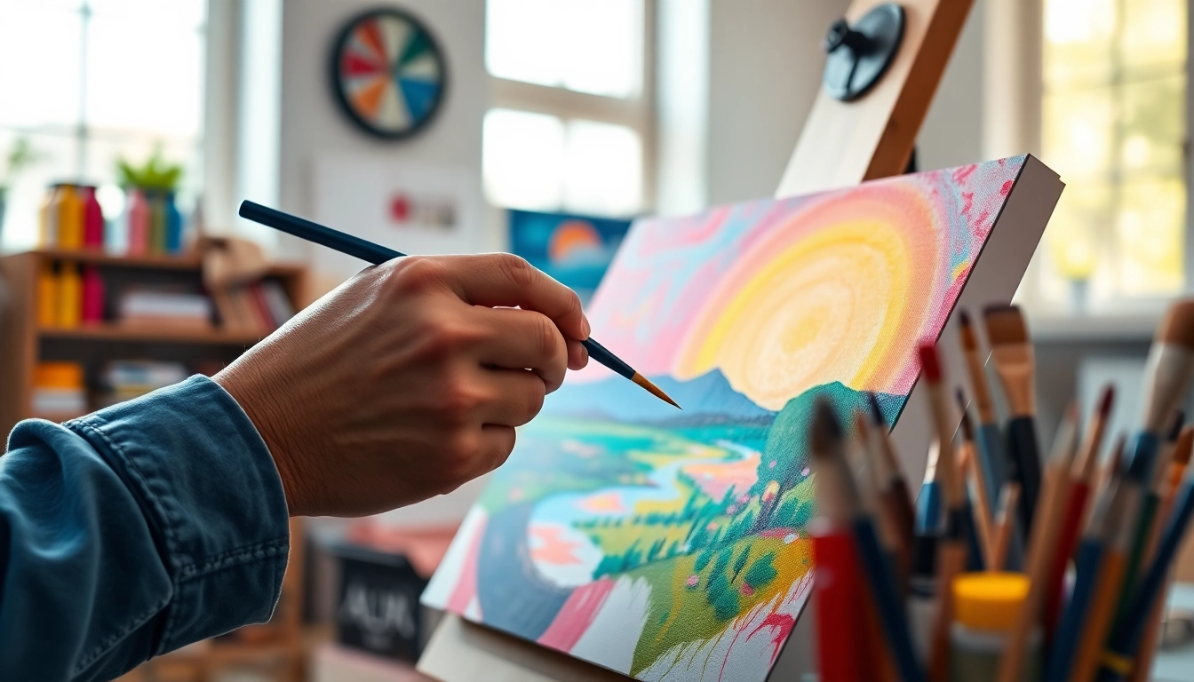 Creating artwork on https://acrylicpedia.com with vibrant acrylic paints.