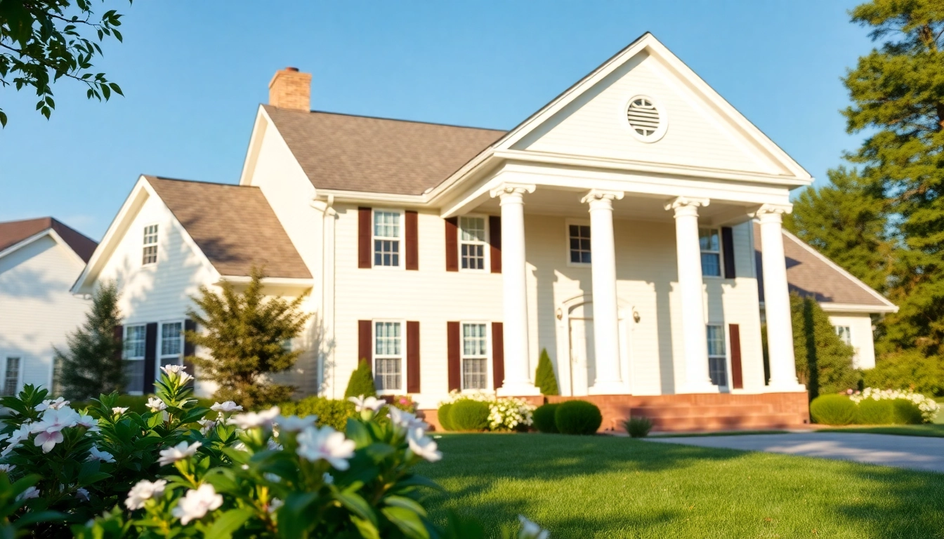 Stunning colonial home new build construction with elegant features and lush landscape in a serene setting.