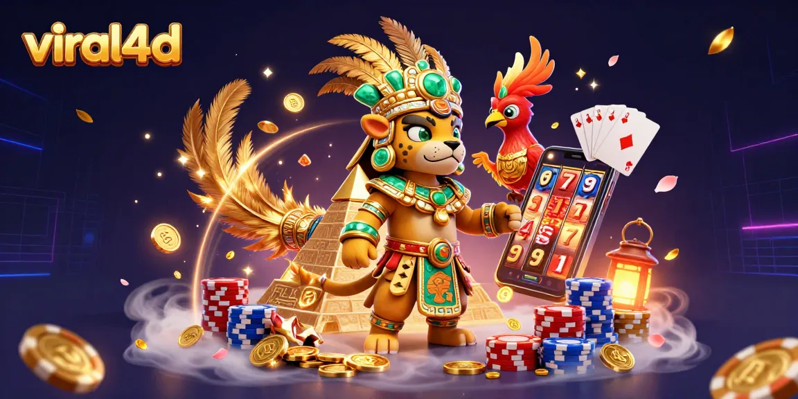 Spin winning reels with viral4d in a vibrant, detailed casino scene filled with gold.