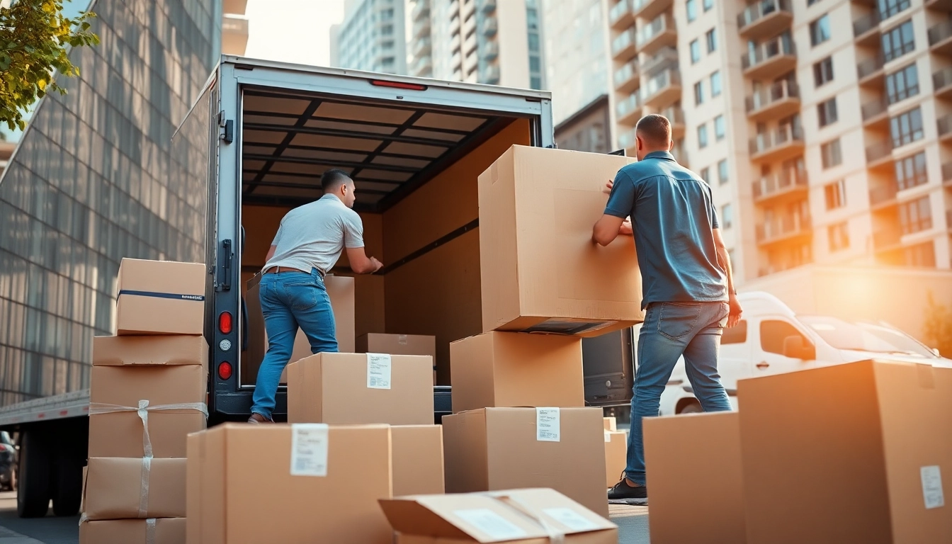 Skilled movers and packers efficiently loading a truck during a residential move.