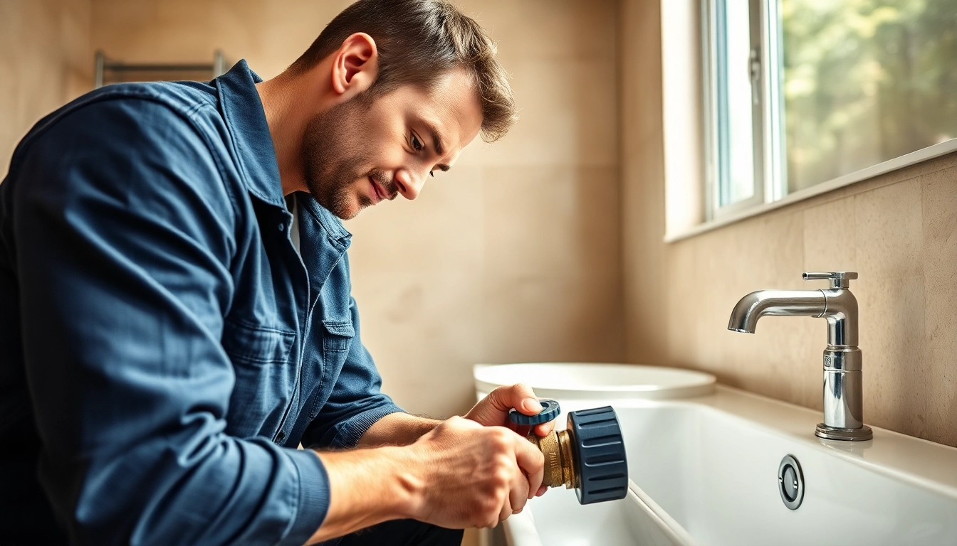Erfahrene Handwerker von sonni sanitär GmbH bei der Installation hochwertiger Sanitäranlagen.