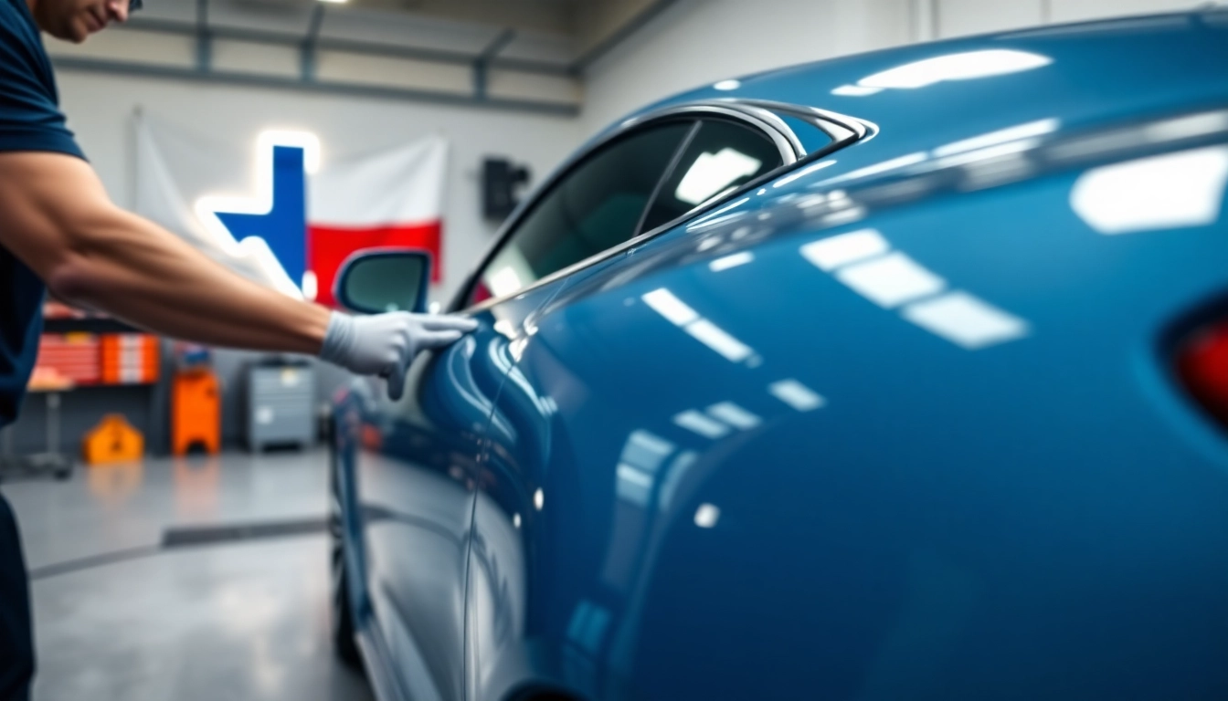 Apply paint protection in Texas for a stunning polished car with attention to detail.