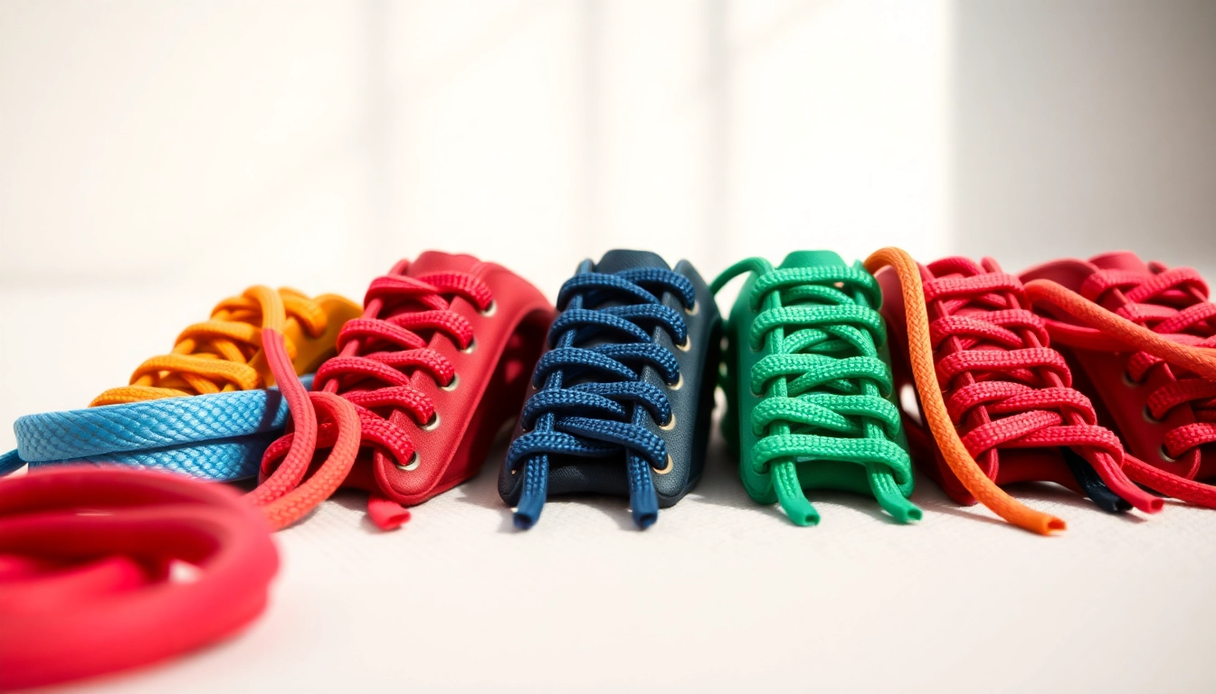 Replacement laces for Yeezy 350 V2 displayed in vibrant colors against a minimal background.