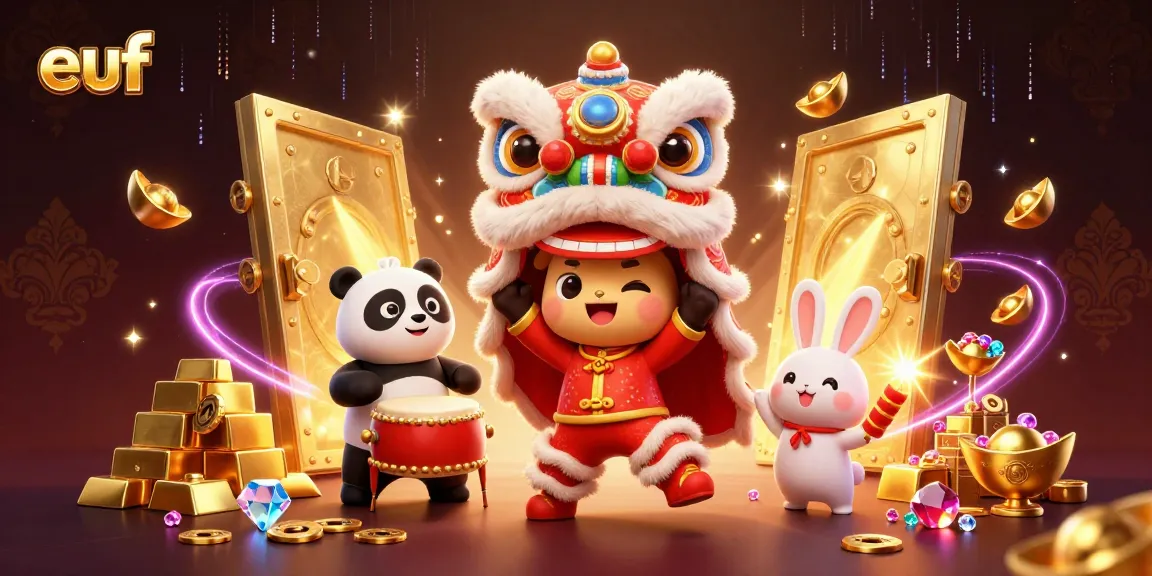 Join the excitement at euf with the lively lion dance, gold treasures, and casino fun!