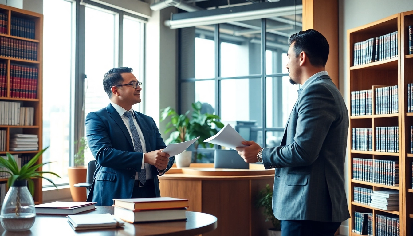 Empathetic conversation between Atlanta Injury Lawyers and a client in a law office.