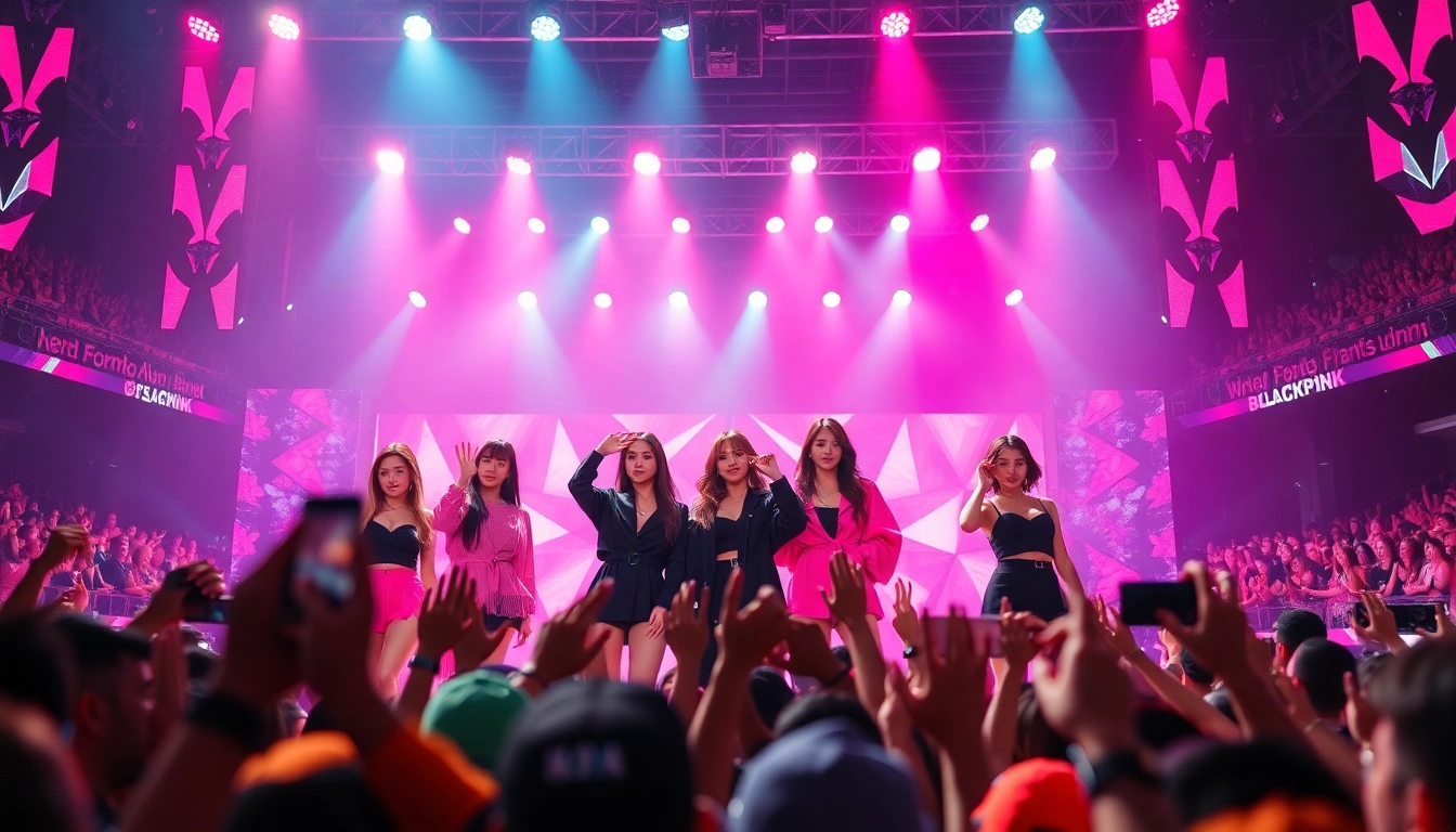 Exciting BLACKPINK news showcasing the energetic atmosphere of a concert performance.