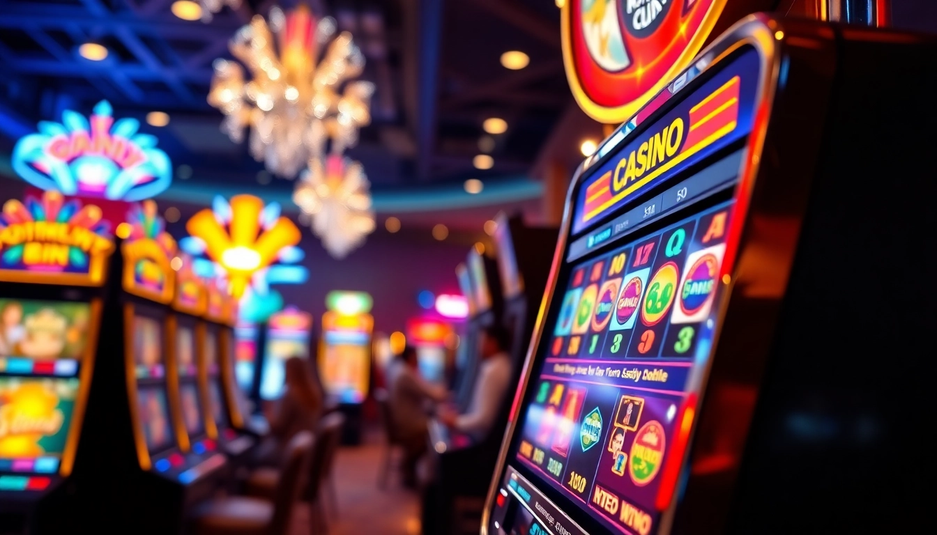 Experience thrilling Online slots Uk gameplay at vibrant slot machines featuring colorful designs.