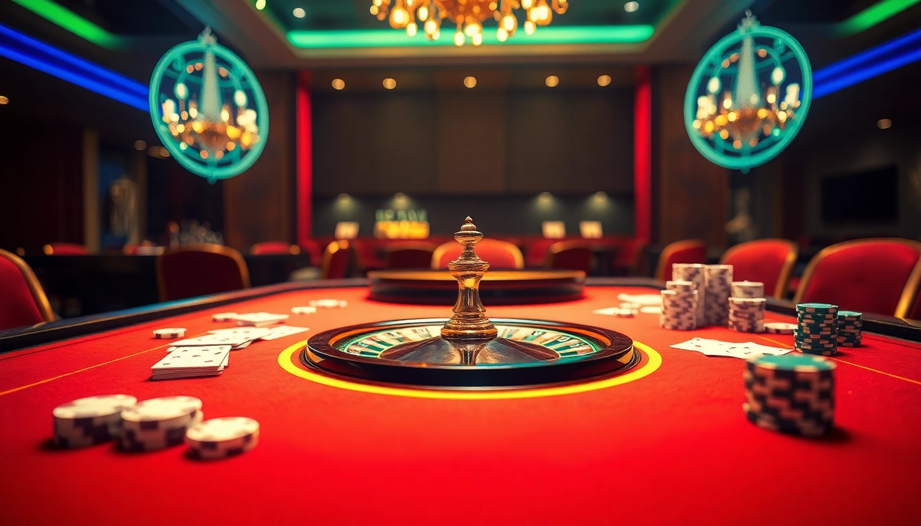 Experience thrilling gameplay at W88 casino with vibrant poker chips and a roulette wheel.