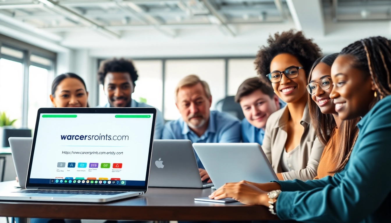 Engaged learners exploring https://www.careersprints.com in a dynamic virtual training session