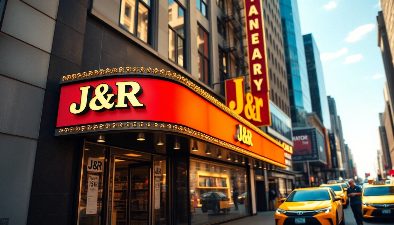 Showcase of J&R storefront highlighting the rich history of electronics in NYC.