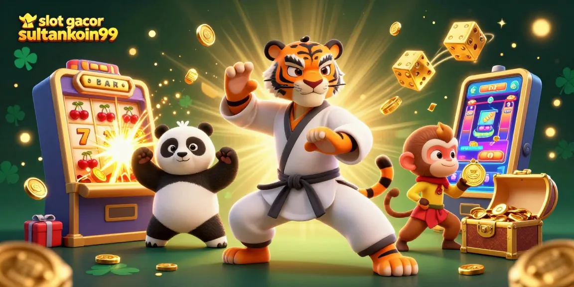 Menangkan jackpot dengan slot gacor sultankoin99 dalam ilustrasi kasino penuh aksi dan warna.