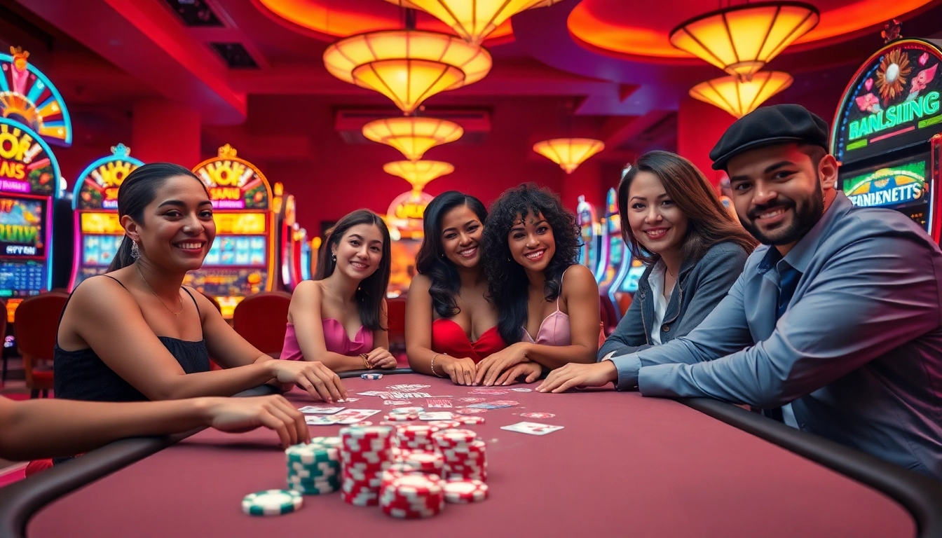 Engaging casino scene highlighting players at a gaming table connected to https://casinodeets.com.