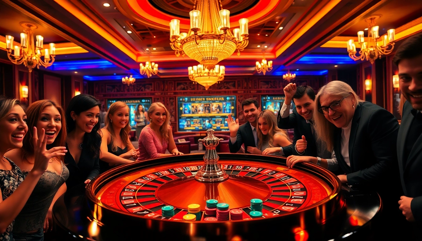 yyrr memainkan Roulette di kasino dengan semangat dan lampu berkilauan