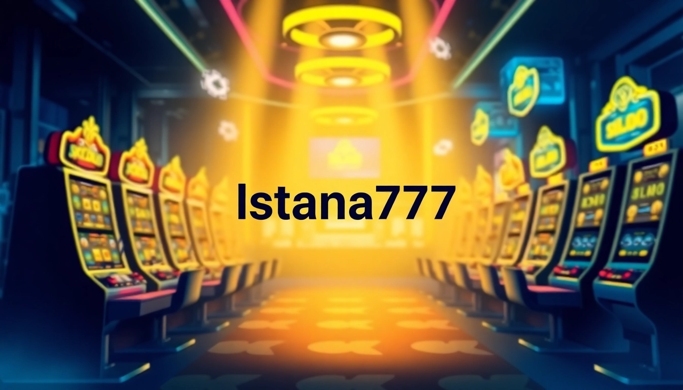 Aksi bermain slot online Istana777 dengan suasana kasino yang semarak, menarik perhatian pemain.