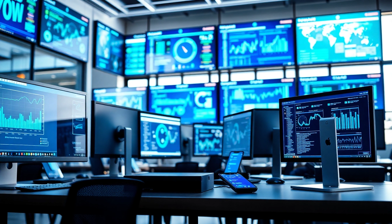 Engaging tech workspace with Cyberdan innovations highlighting advanced solutions and a vibrant atmosphere.