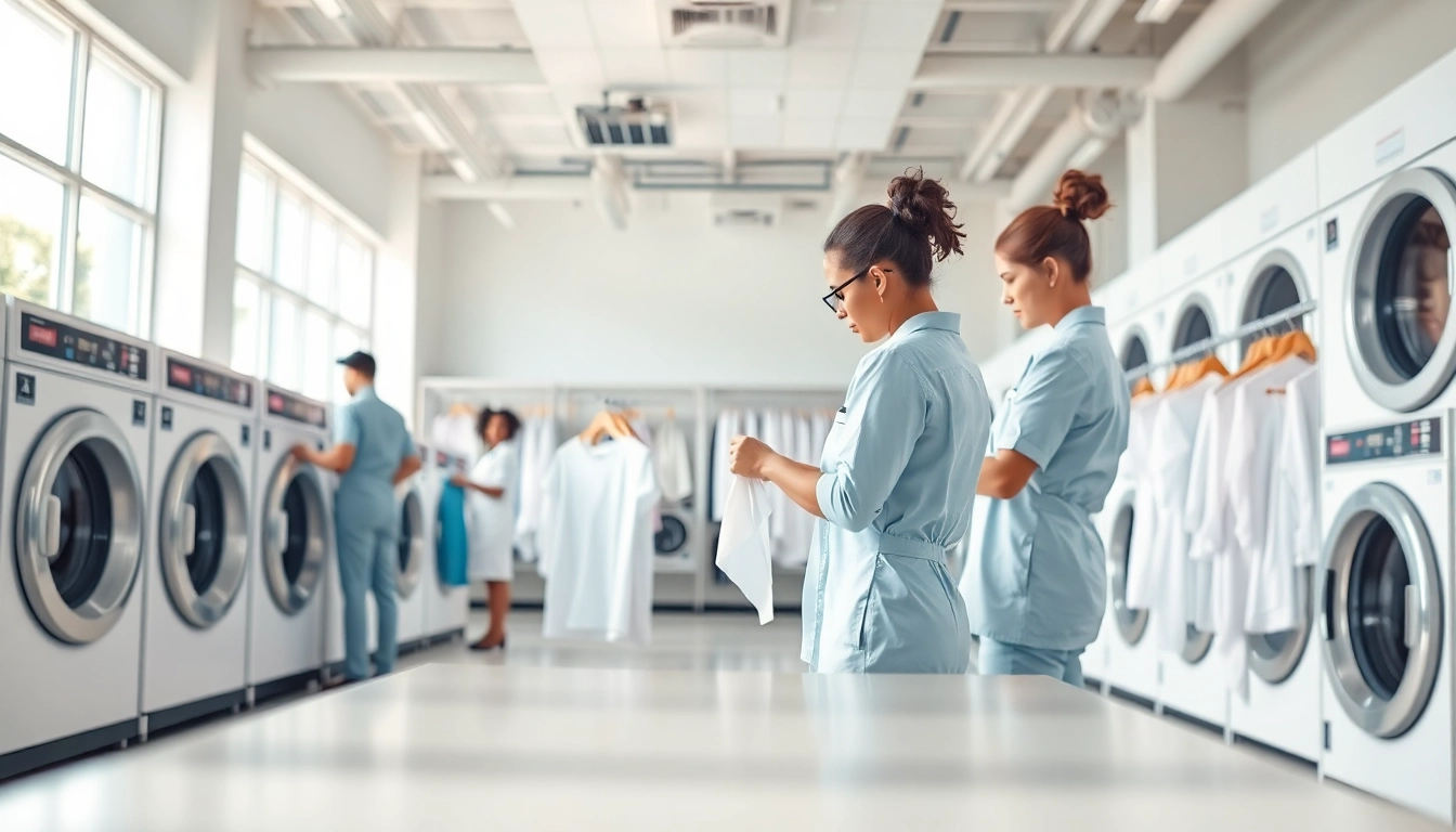 Find reliable dry cleaners near me in a bright, professional setting with attentive staff members.