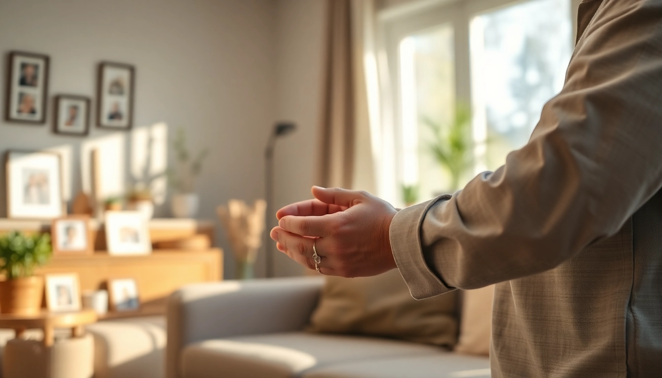 Providing compassionate in home health care services near me to an elderly client in a cozy setting.