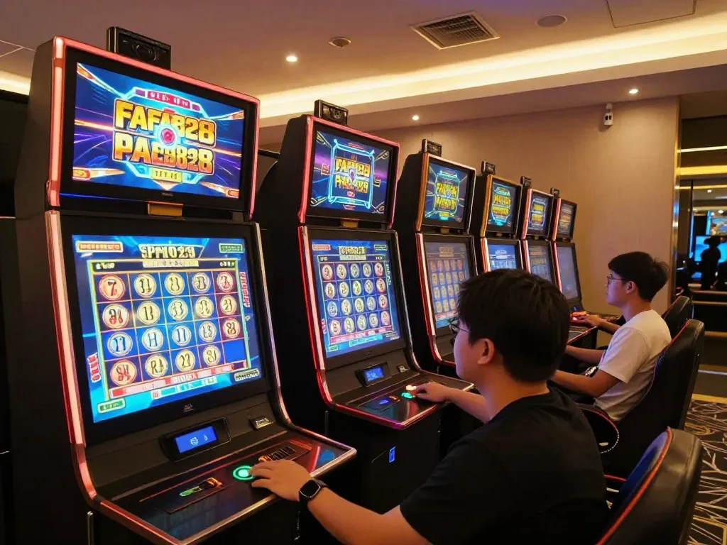 FAFA828 player enjoying immersive slots gameplay on a modern gaming setup.
