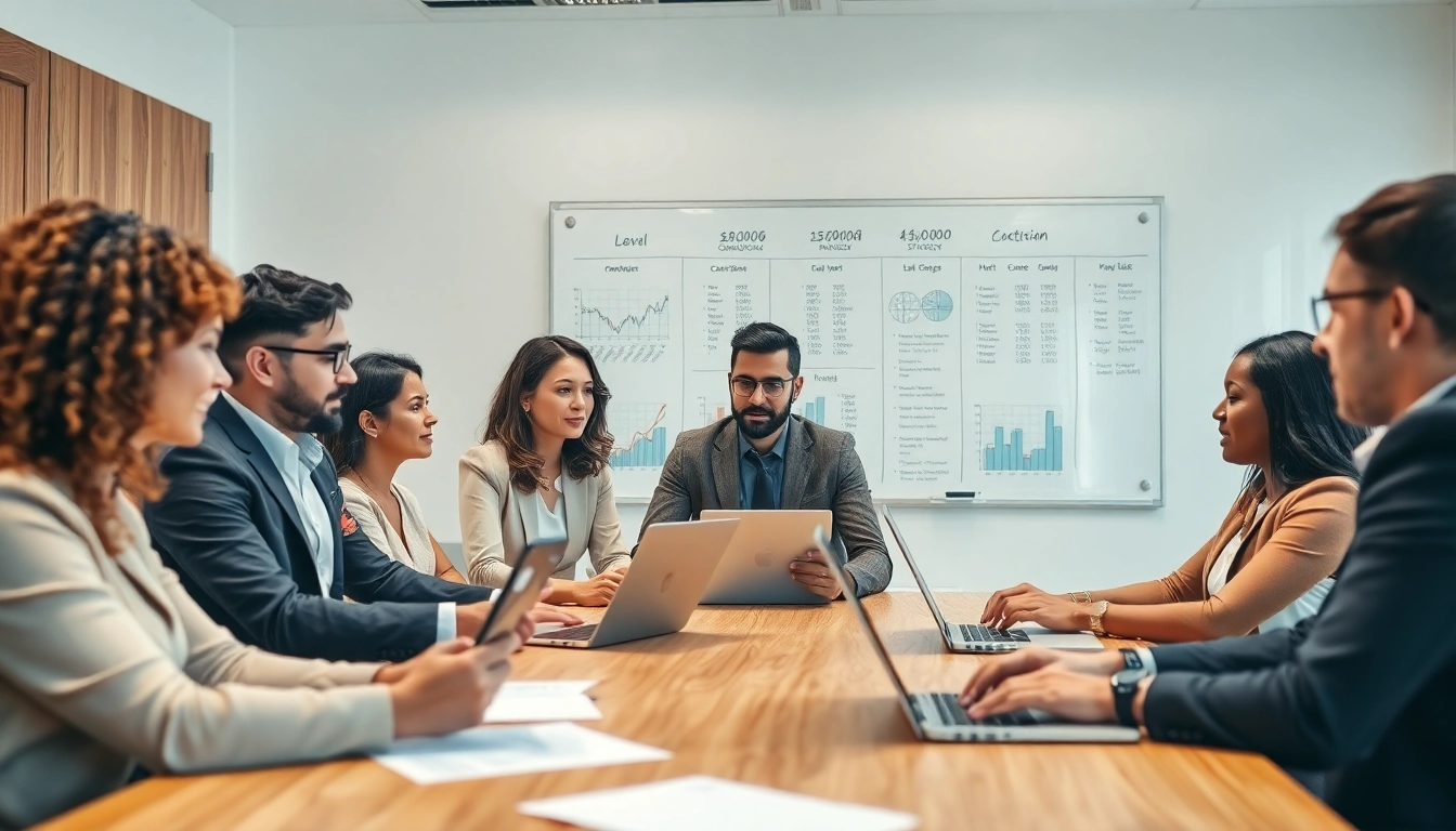 Evaluate competitor pricing strategies in a diverse office meeting setting.