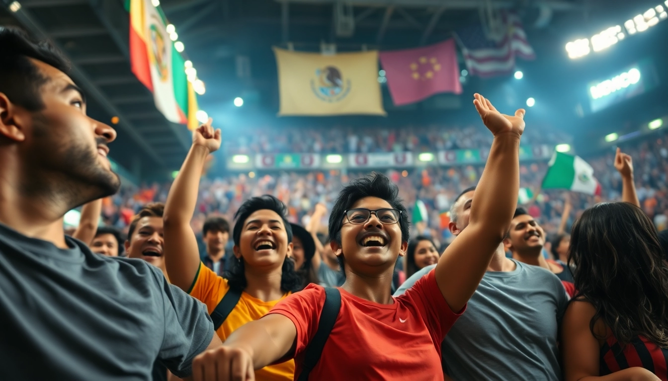 Exciting enthusiasm surrounding best sports betting sites for Mexico at a lively stadium event.