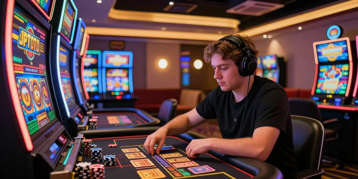 Player enjoying a thrilling JPTOTO gaming experience at a vibrant casino table