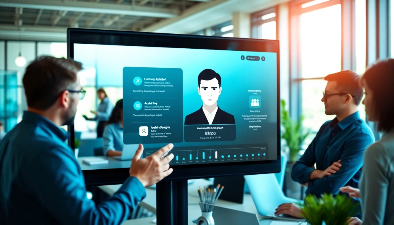 Enhance productivity with an enterprise ai assistant in a dynamic office setting, showcasing technology integration.
