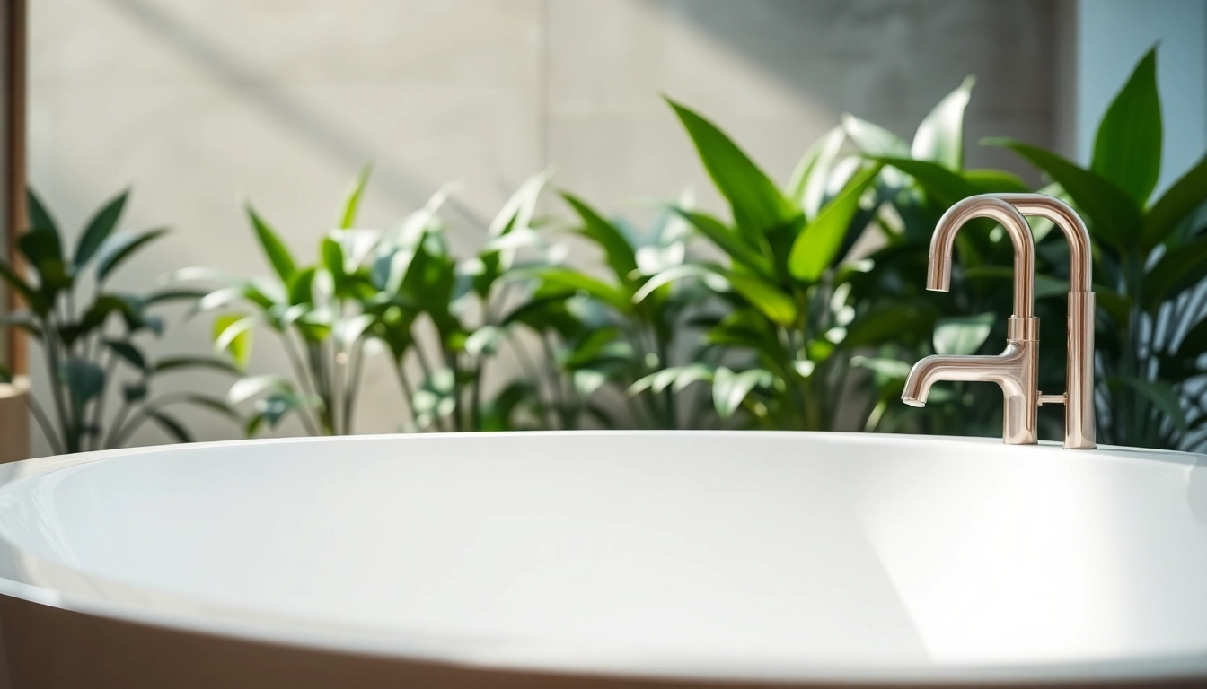 Vasca da bagno elegante in un ambiente di lusso con dettagli raffinati.