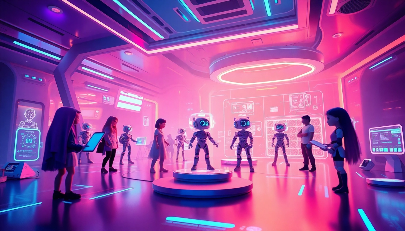 Engaging NSFW character AI scene showing customizable avatars in a digital landscape.