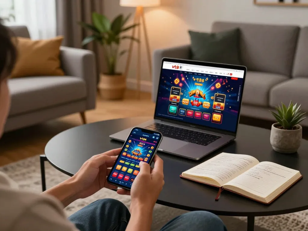 Enjoy playing games on the vt88 app in a cozy living room with essential betting strategies.