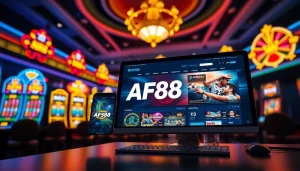 AF88 online betting platform interface on mobile and desktop, showcasing excitement in gambling.