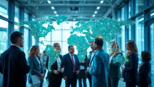 Engage with insights on https://whatalker.com through a vibrant professional network visualization.