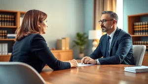 Consulting session at https://www.stpetefamilyattorney.com with a family law attorney and client.