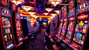 Memenangkan slot gacor dengan mesin slot yang berwarna-warni dan pemain yang bersemangat.