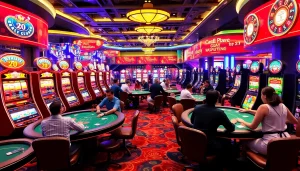 KJC AC 1 Casino ambiance with players enjoying games and vibrant slot machines