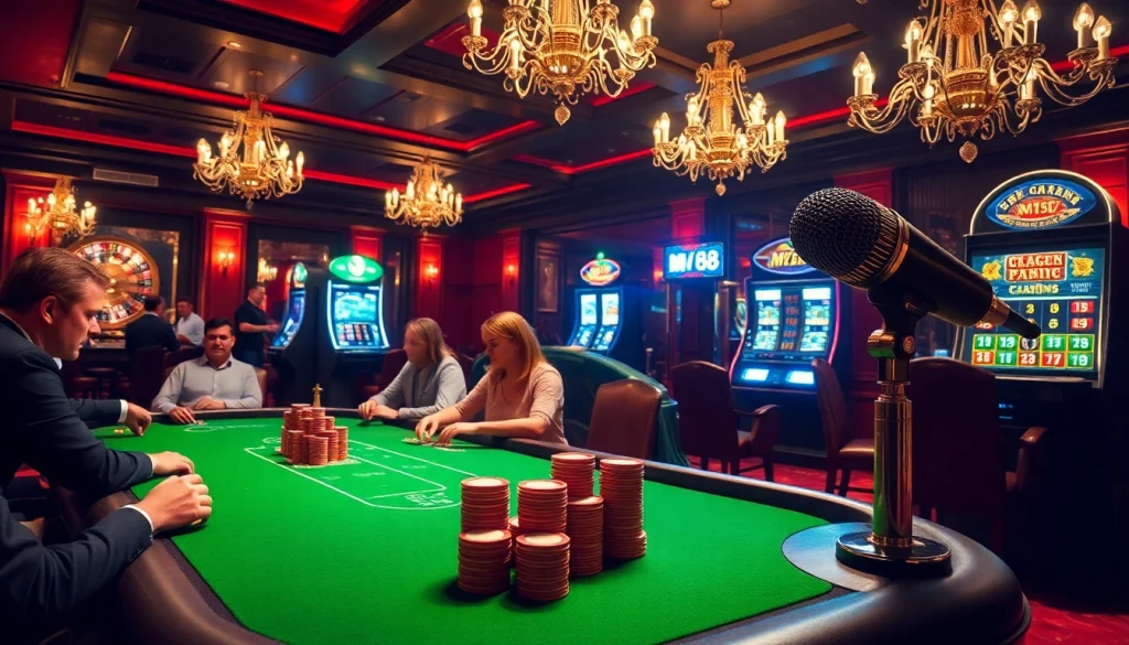 Experience the excitement of MV88 in a luxurious casino ambiance with poker and roulette games.