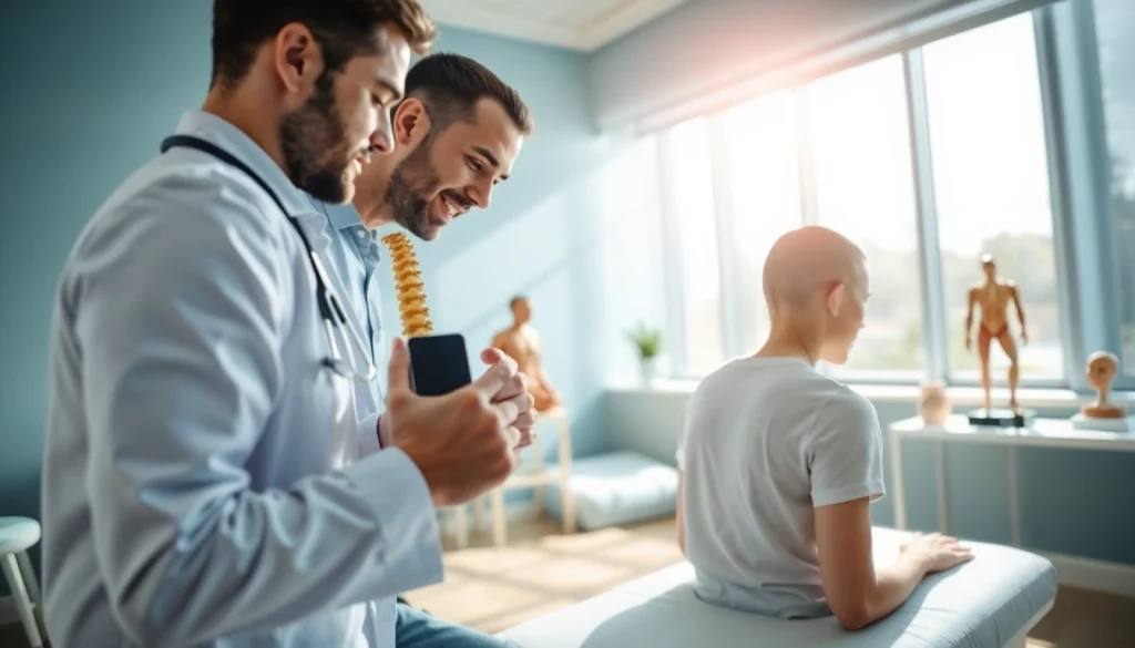 Chiropractic assessment at https://www.drzavosh.com with an expert examining a patient's spine.