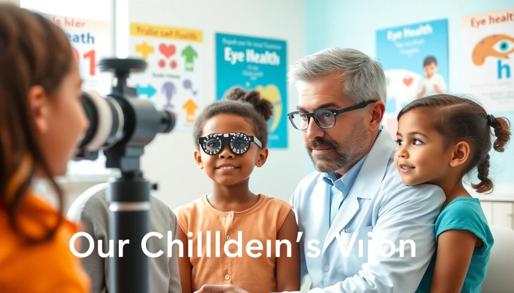 Enhancing Our Children's Vision through a professional eye exam in a bright clinic.