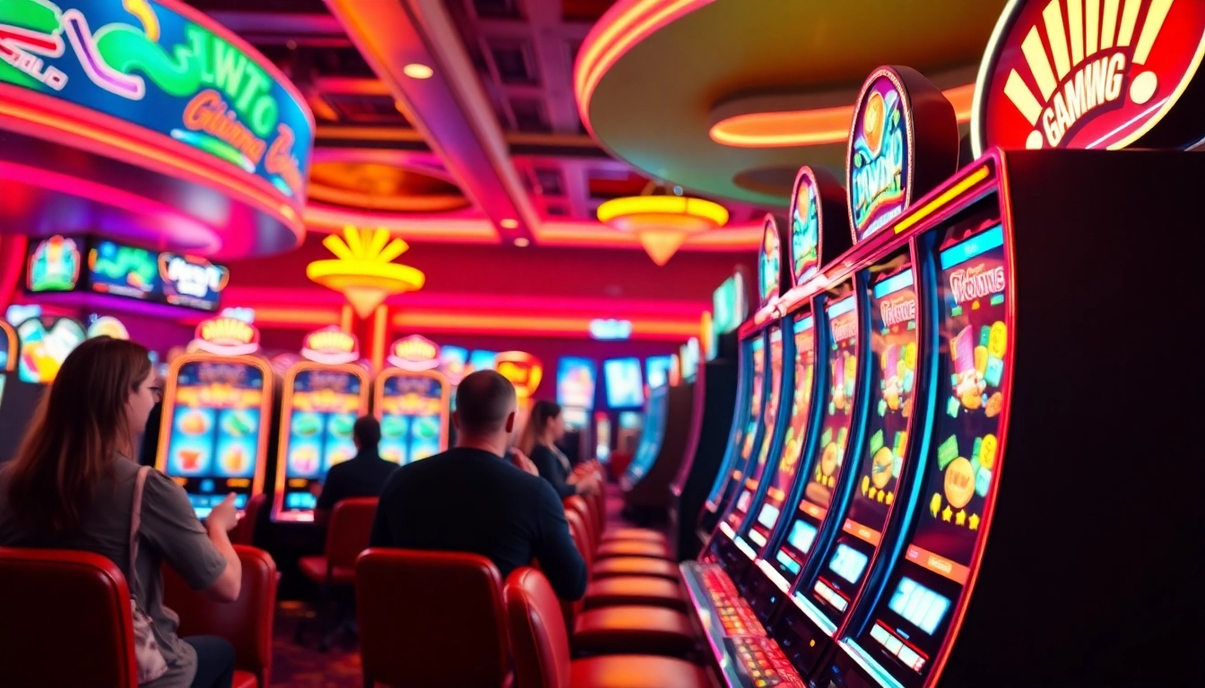 Mainkan bukti4d slot dengan suasana kasino yang hidup dan penuh warna.