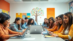 Engaged students collaborating in a vibrant classroom, emphasizing the importance of Education.