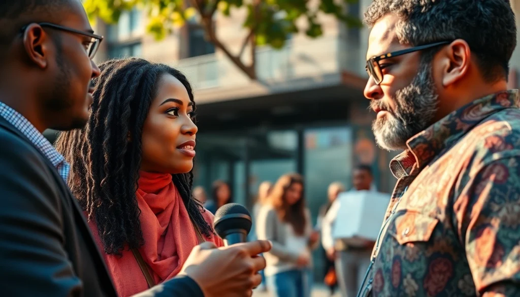 Engaging discussion in urban setting showcasing the essence of blackchronicle heritage.