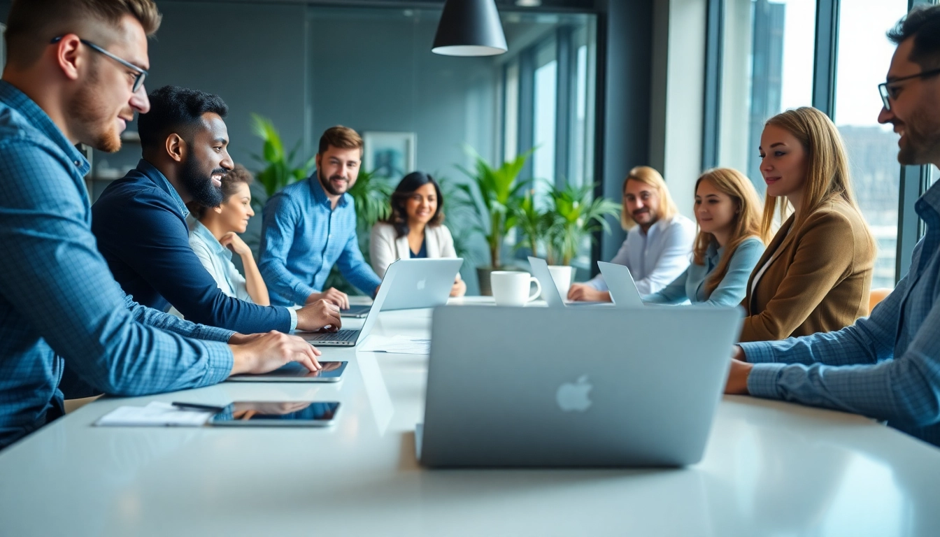 Collaborative business meeting at https://whatalker.com showcasing diverse professionals engaged in discussion.