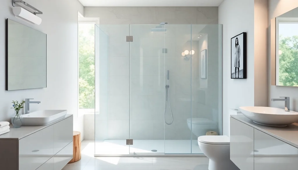 Observez la paroi de douche sirhona modernisée dans une salle de bains élégante et lumineuse.