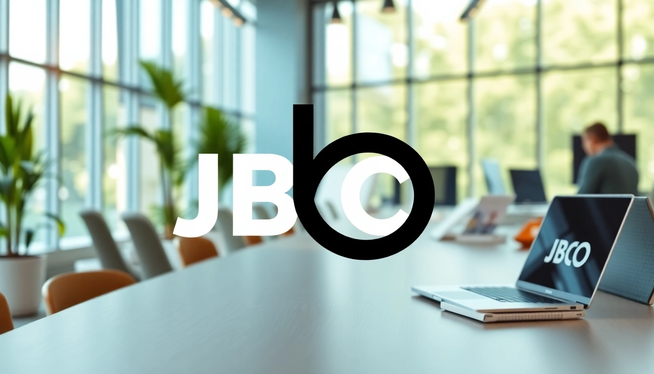 Showcasing JBO logo in a professional workspace, emphasizing innovation and collaboration.