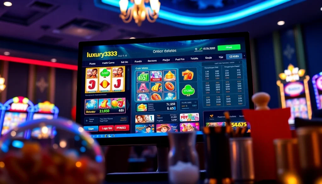 Menampilkan interaksi pengguna dengan platform luxury333 yang menghadirkan keseruan permainan slot secara online.